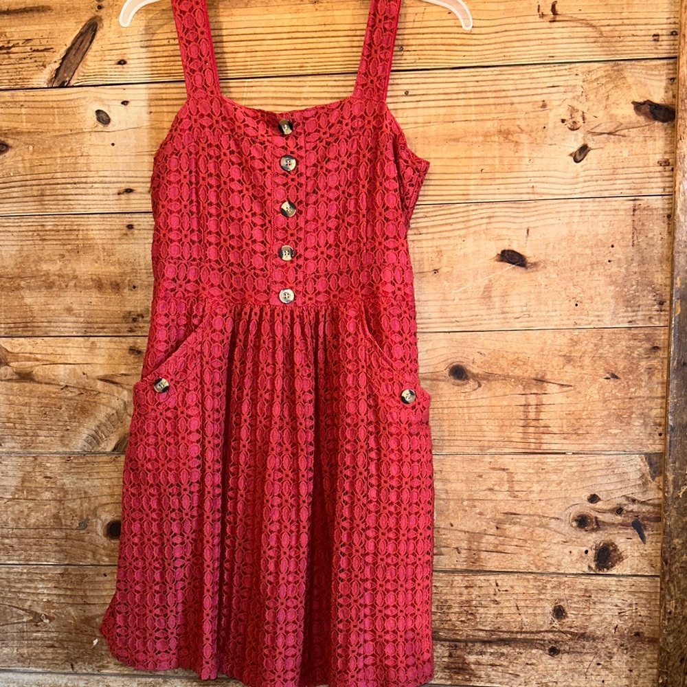 Joanie Red Crotchet Lace Dress